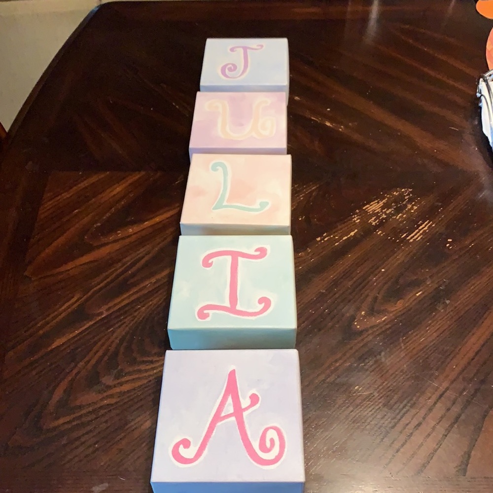 Pottery Barn kids “Julia” wooden decor blocks